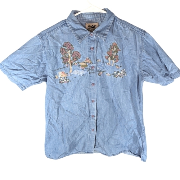 Vintage Tops - Vintage Northern Reflections cottage fairy grandma core button up shirt womans S